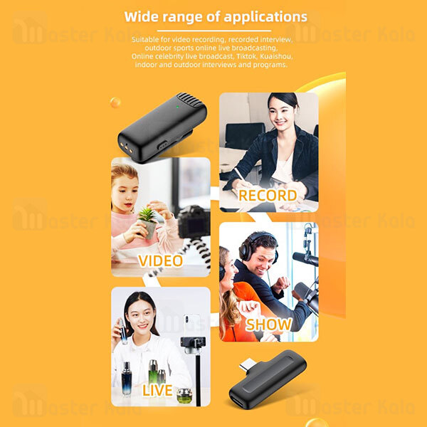 میکروفون بی سیم Type C گرین لاین Green Lion 2 in 1 Wireless Microphone دارای 2 فرستنده